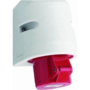 QwattPro - CEE Wandcontactdoos - Rood - ABS - IP44 - 400V/32A/3p+A