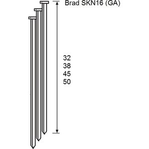 Dutack brads - SKN16 - 20° hoek - 1,6 x 32 mm - RVS - 2000 stuks