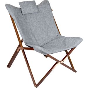 BO-Camp Klapstoel Bloomsbury Campingstoel Klapstoel Tuinstoel Lounge Stoel met Houten Frame Opvouwbaar 80 X 78 X 96 cm