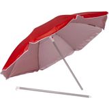 Bo-Camp Parasol Beach 160 cm Rood - Draagbare Zonnescherm voor Strand