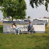 Bo-Camp - Windscherm (tent) - Dennis - Met raam - 3-Vaks - 5x1.4m - Grijs