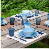 BO-CAMP Melamin Campinggeschirr Set Mix&Match Essgeschirr Teller Becher 16tlg Farbe: blau