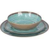 Bo-Camp - Servies - Halo - 12 Stuks - Aqua