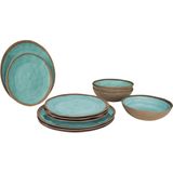 Bo-Camp - Servies - Halo - 12 Stuks - Aqua