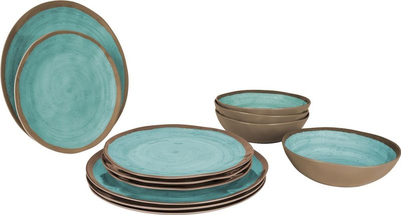 Bo-Camp - Servies - Halo - 12 Stuks - Aqua