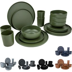 Bo-camp - Industrial Patom - Serviesset - 16 Delig - 100% Melamine - Voor 4 Personen