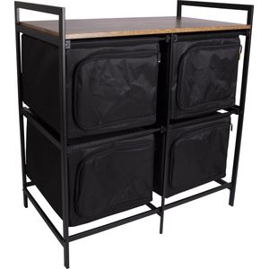 Bo-Camp - Industrial - Kookkast - Lawton - 4 Opbergvakken - Stalen Frame - 2-Tone 600D Polyester