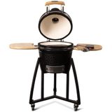 Patton - Premium Kamado - Barbecue - Zwart - Ø34 cm - Inclusief Bluetooth Kerntemperatuurmeter