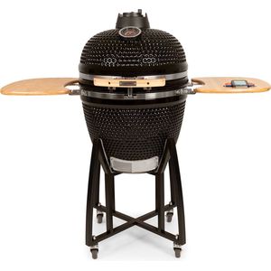 Patton - Premium Kamado - Barbecue - Zwart - Ø47 cm - Inclusief Bluetooth Thermometer en LED Verlichting