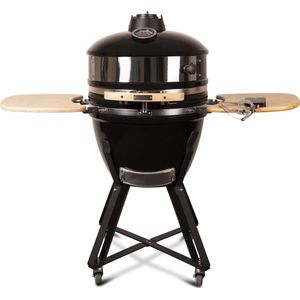 Patton - Kamado 21"" - Meat & Pizza edition - Premium Black - Keramische barbecue - incl. Bluetooth  kerntemperatuurmeter - LED verlichting - Large - Compleet - Zwart