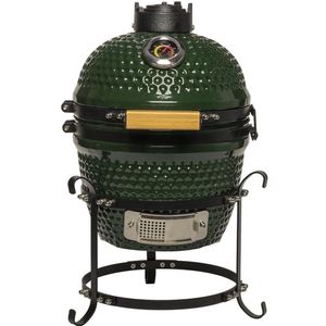 Patton Kamado Keramische Houtskoolbarbecue - 13"" - Grilloppervlak Ø 28 cm - Inclusief Heatdeflector - Groen