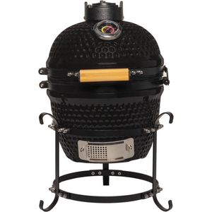 Patton Kamado Keramische Houtskoolbarbecue - 13"" - Inclusief Heatdeflector - Mat Zwart