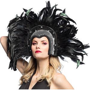 Boland - Hoofdtooi Showgirl Zwart - Één Maat - Volwassenen - Vrouwen - Glamour