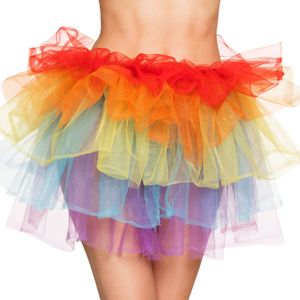 Tutu - Gekleurd - 5 Lagen Tule - Elastisch - 34 Cm Lang