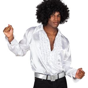 Boland - Disco Overhemd - Wit - Satijnlook - Lange Mouwen