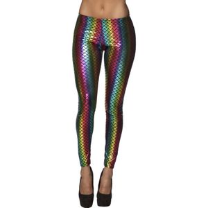 Legging - Regenboog/Metallic - Elastisch Polyester
