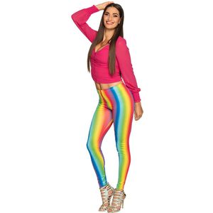 Boland - Legging Regenboog (L/XL) - Volwassenen - Showgirl - 80's & 90's - Disco - Grappig