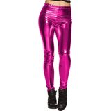 Boland - Metalen Legging - Fuchsia - Stretchbroek - Carnaval