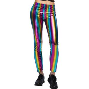 Boland - Metalen Legging - Regenboogkleuren - Glanzend - Stretchmateriaal