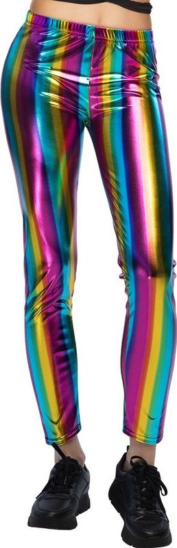 Boland - Metalen Legging - Regenboogkleuren - Glanzend - Stretchmateriaal