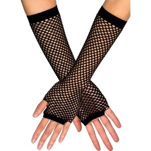 Boland - Paar Vingerloze Handschoenen - Zwart - Netstructuur - Unisex