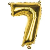 Goldene Figur Ballon 7 Jahre 36cm