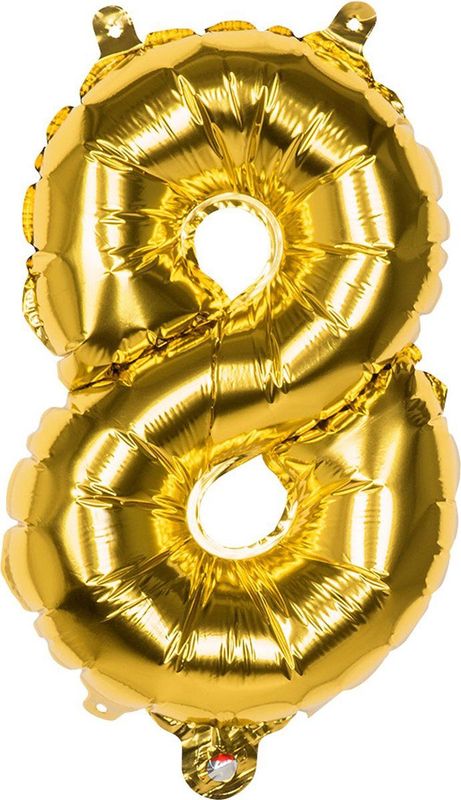 Goldene Figur Ballon 8 Jahre 36cm