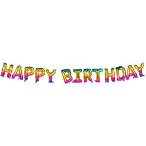 Boland - Folieballonslinger 'H A P P Y B I R T H D A Y' - Multi - Letterballon