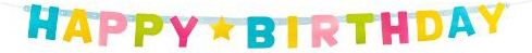 Happy Birthday Buchstabengirlande Bunt 1,5m