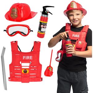 Brandweer - Speel- en Verkleedset - 6-delig - Kunststof - Geschikt voor Kinderen