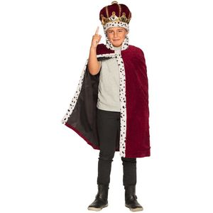 Koningskroon En Koningsmantel Bordeaux Rood Kind