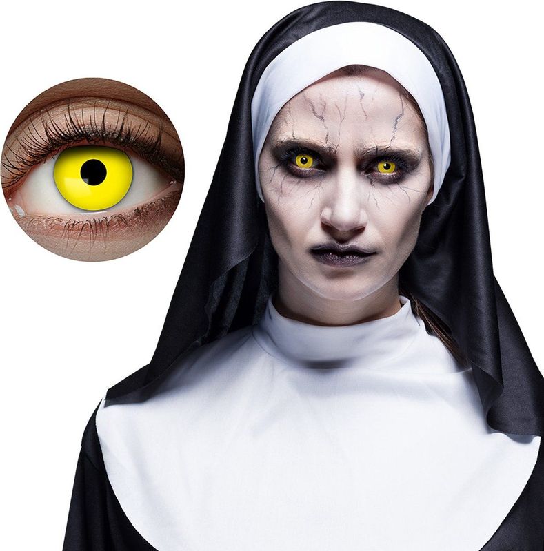 Boland 40087 - Gekleurde Contactlenzen - Geel - 2 Stuks - UV-Flash