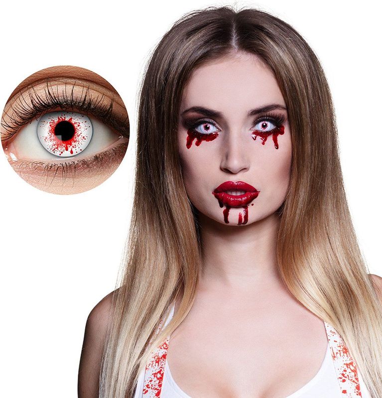 Boland - Bloody Party Lenzen - Wit met Bloedspetters - 2 Stuks