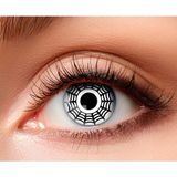 Boland - Halloween en Horror - Contactlenzen - Witte Weeklenzen met Spinnenweb Design