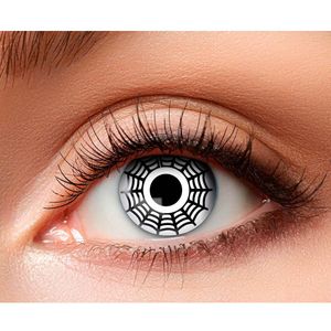 Boland - Halloween en Horror - Contactlenzen - Witte Weeklenzen met Spinnenweb Design