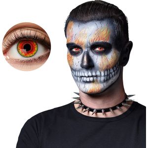 Boland - Paar Weeklenzen - Hell Biker - Geel met Rood Motief - Voor Halloween