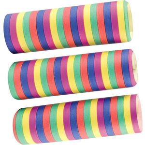 Set 3 Rollen papieren serpentines 5 kleuren - Boland: Slimme decoratie voor verjaardagsfeesten en carnaval