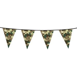 Stoere Boland Camouflage Vlaggenlijn - 6m - Perfect voor een Leger Themafeest