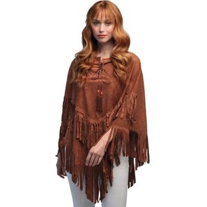 Boland - Hippie Breeze - Poncho - Bruin - Kralen - Franjes