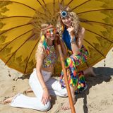 Boland Carnaval verkleed set Hippie - peace party bril en een hoofband - dames