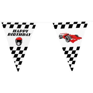 Race Vlaggenlijn Happy Birthday - 6 meter lang - 30 x 20cm vlaggetjes - Plastic materiaal - Boland Speed Sport