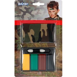 Boland - Schmink Set - Camouflage - 4 Kleuren - Inclusief Bandana