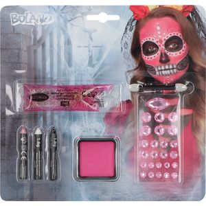 Schminkset - Roze - Vetschmink en Glittergel - Inclusief Applicator en Stickervel