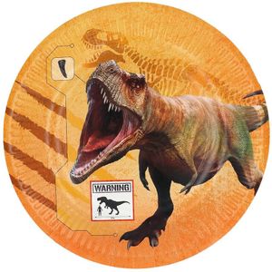Boland - 8 Papieren bordjes T-Rex - Dino's - Dino - Kinderfeestje