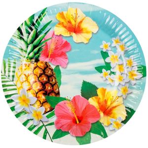 Boland - 10 Papieren bordjes Paradise - Tropisch - Hawaii - Themafeest - Tuinfeest - Verjaardag