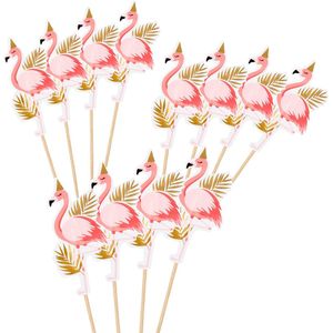 Boland Cocktailprikkers Flamingo - 12 stuks - Roze - Geschikt voor kinderen vanaf 4 jaar