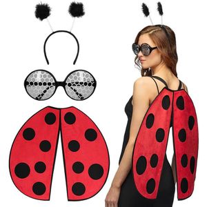 Boland - Set Ladybug - Volwassenen - Vrouwen - Lieveheersbeestje - Accessoireset - Grappig en Fout - Carnaval - Themafeest - Cosplay