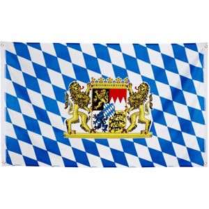 Boland 54223 Banner Beieren - 90 x 150 cm - Blauw-Wit - Oktoberfest Decoratie