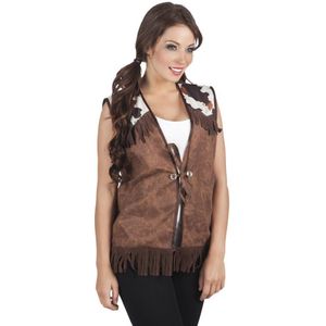 Boland - Vest Western Bruin (M) - Volwassenen - Cowboy - Cowboy - Indiaan