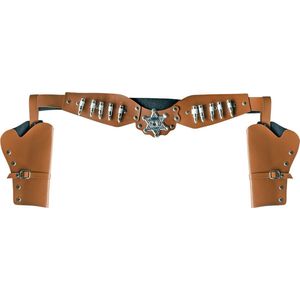Cowboy holster - voor 2 revolvers/pistolen -  kind/volwassenen - verkleedaccessoires - Verkleedattributen